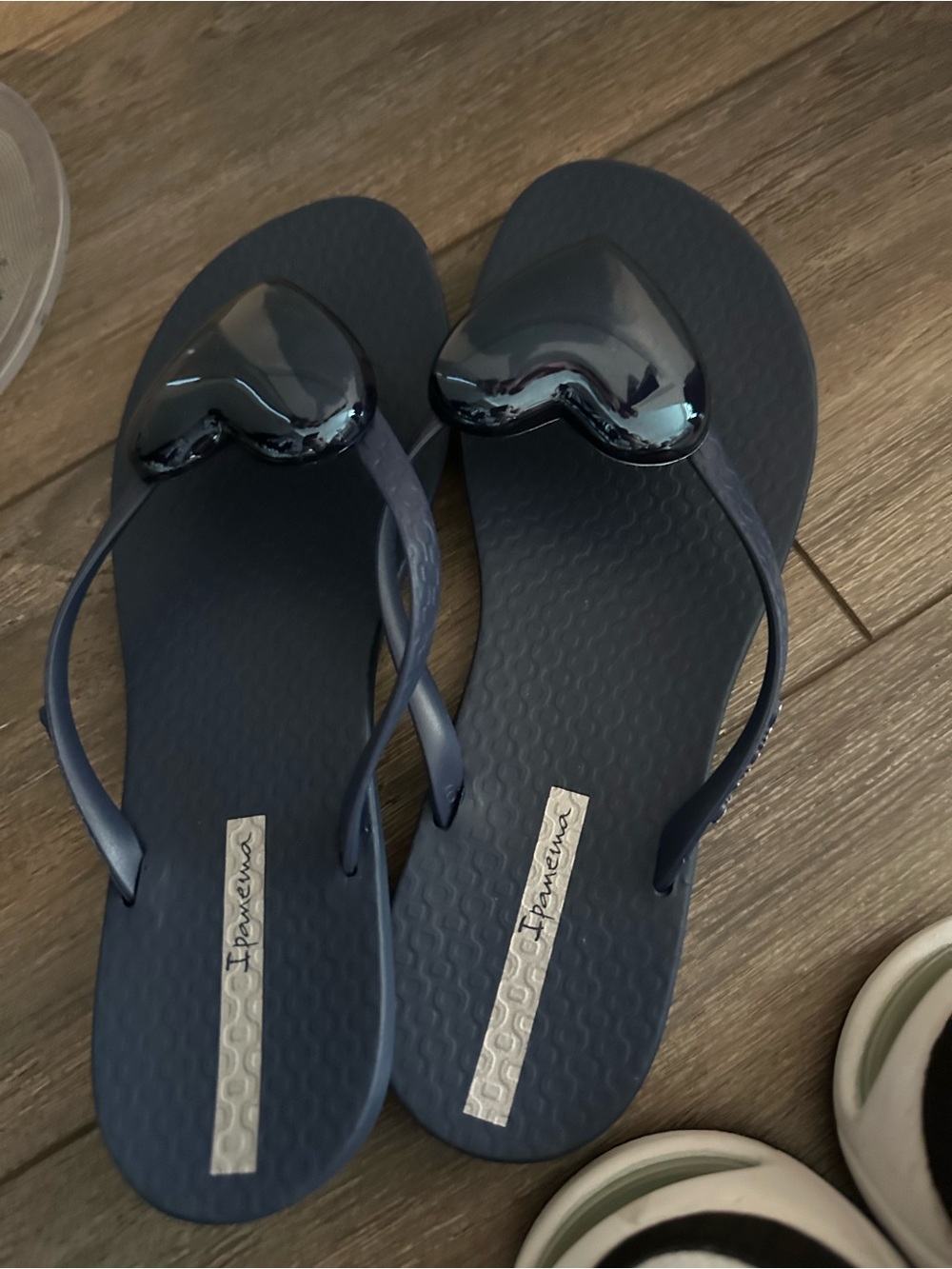 Ipanema Navy Heart Flip Flops for Women